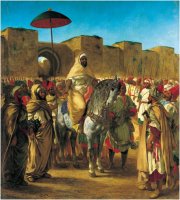 Delacroix, the Sultan of Morocco at his Meknes palace (1845)