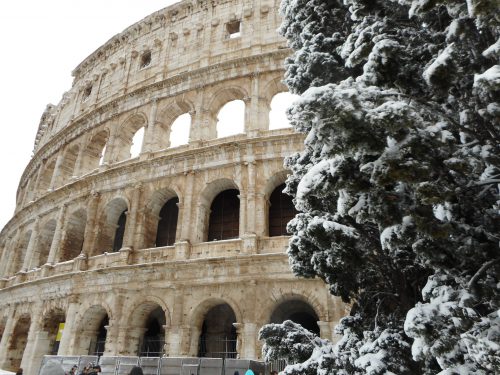 Snow in Rome, Italy