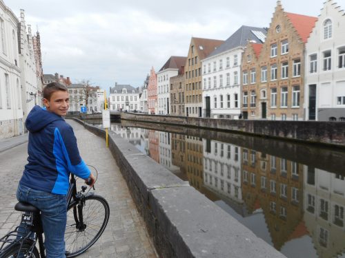 Biking in Bruges, Belgium