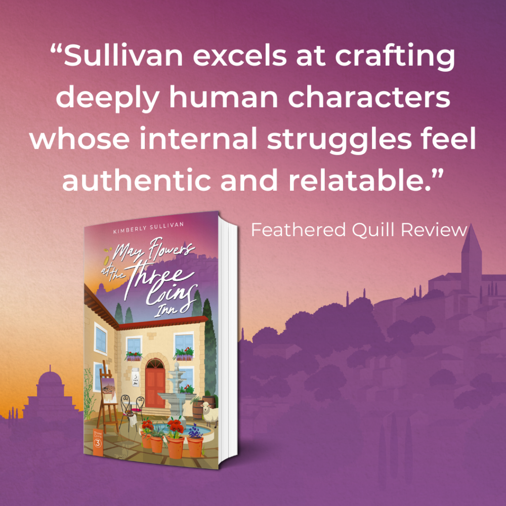 Feathered Quill book review - May Flowers at The Three Coins Inn, Kimberly Sullivan